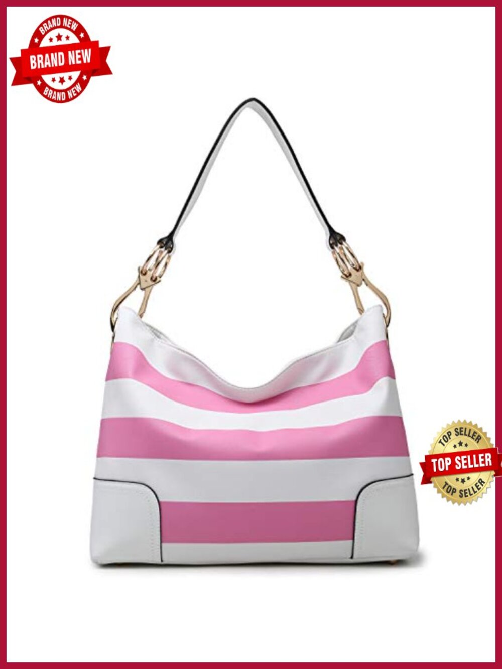 Soft Vegan Leather Hobo Bag Slouchy Shoulder Tote Magnetic Closure